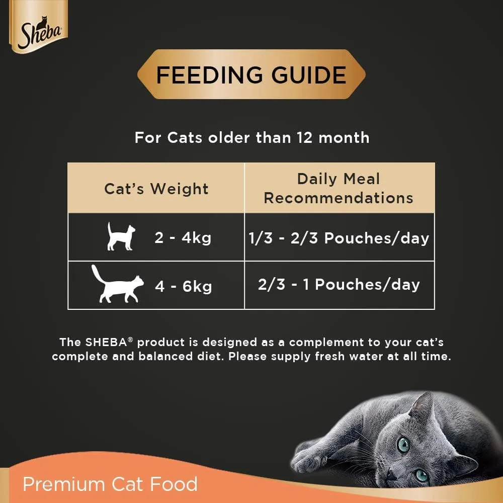 Sheba Chicken With Tuna In Gravy and Fish with Dry Bonito Flake Premium Cat Wet Food Combo