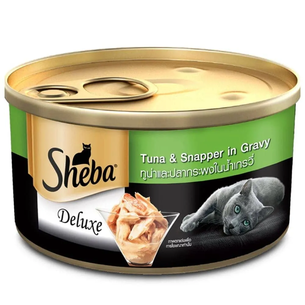 Sheba Complete Nutrition Tuna White Meat & Snapper In Gravy Cat Wet Food and Sheba Chicken Flavour Irresistible Cat Dry Food Combo