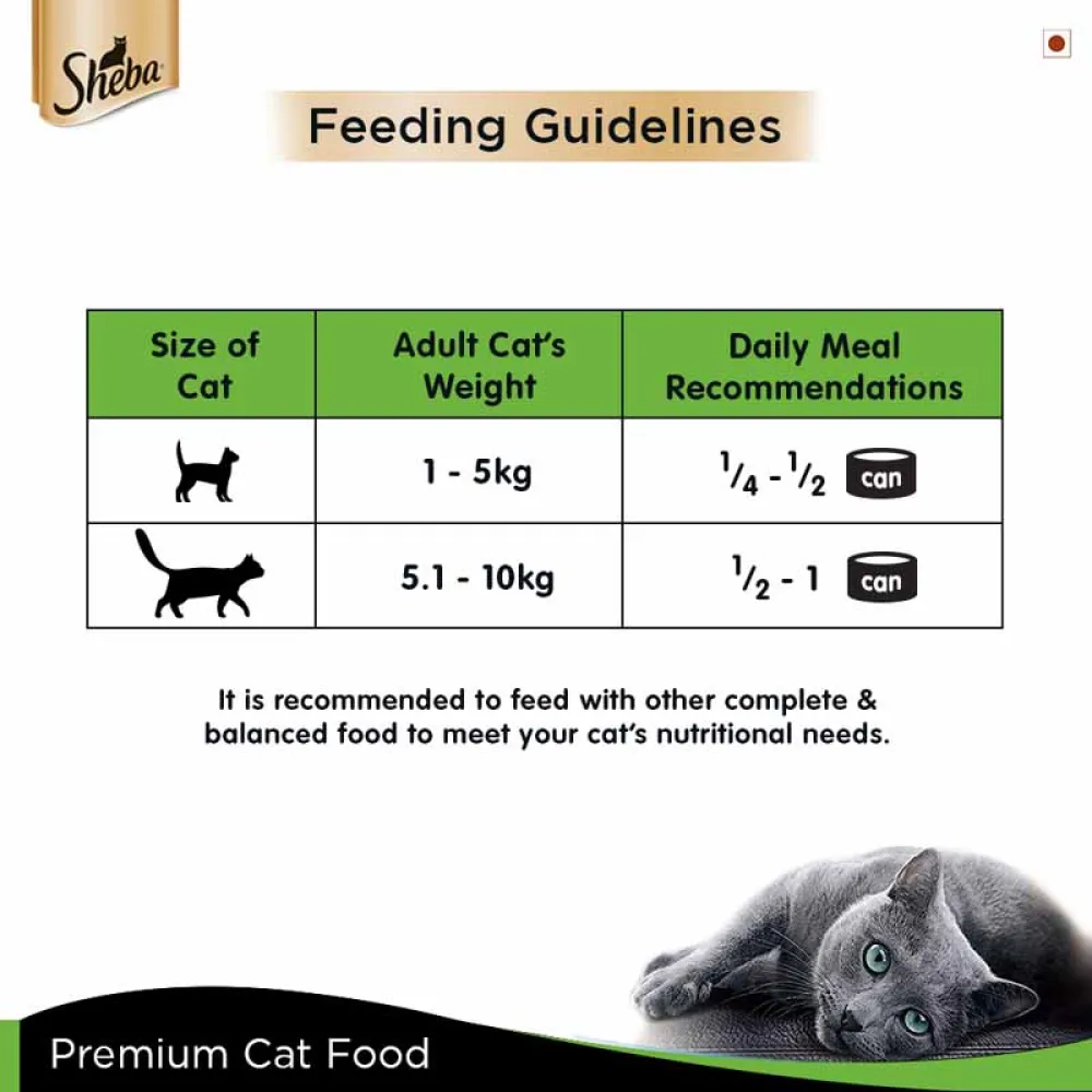 Sheba Complete Nutrition Tuna White Meat & Snapper In Gravy Cat Wet Food and Sheba Chicken Flavour Irresistible Cat Dry Food Combo