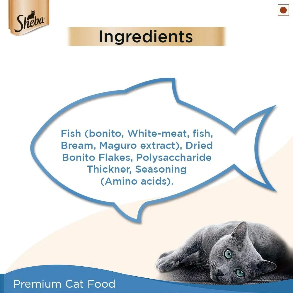 Sheba Maguro & Bream Fish Mix Premium Cat Wet Food and Salmon Flavour Irresistible All Life Stages Cat Dry Food Combo