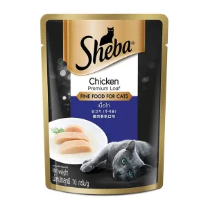 Sheba Premium Adult (1 Yrs   ) Fine Chicken Loaf Wet Cat Food, 70 g