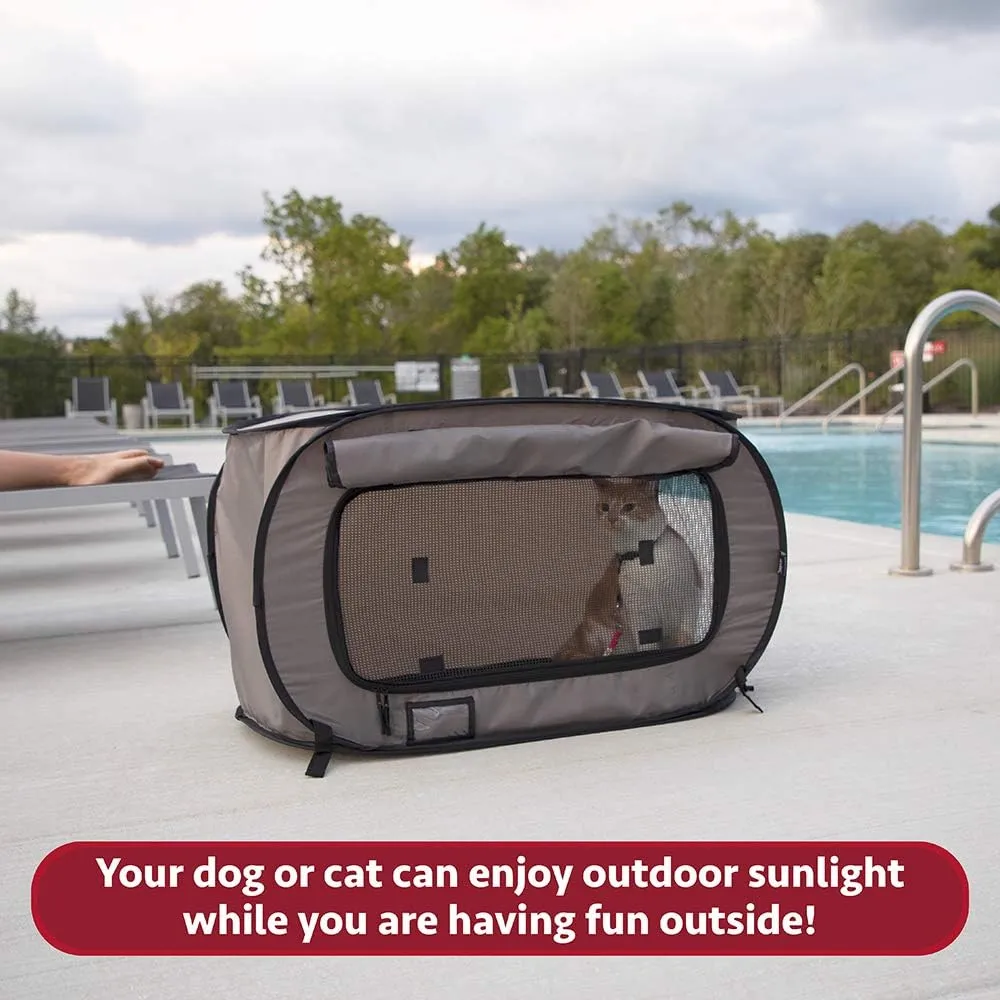 SportPet Designs Large Pop Open Kennel, Portable Cat Cage Kennel