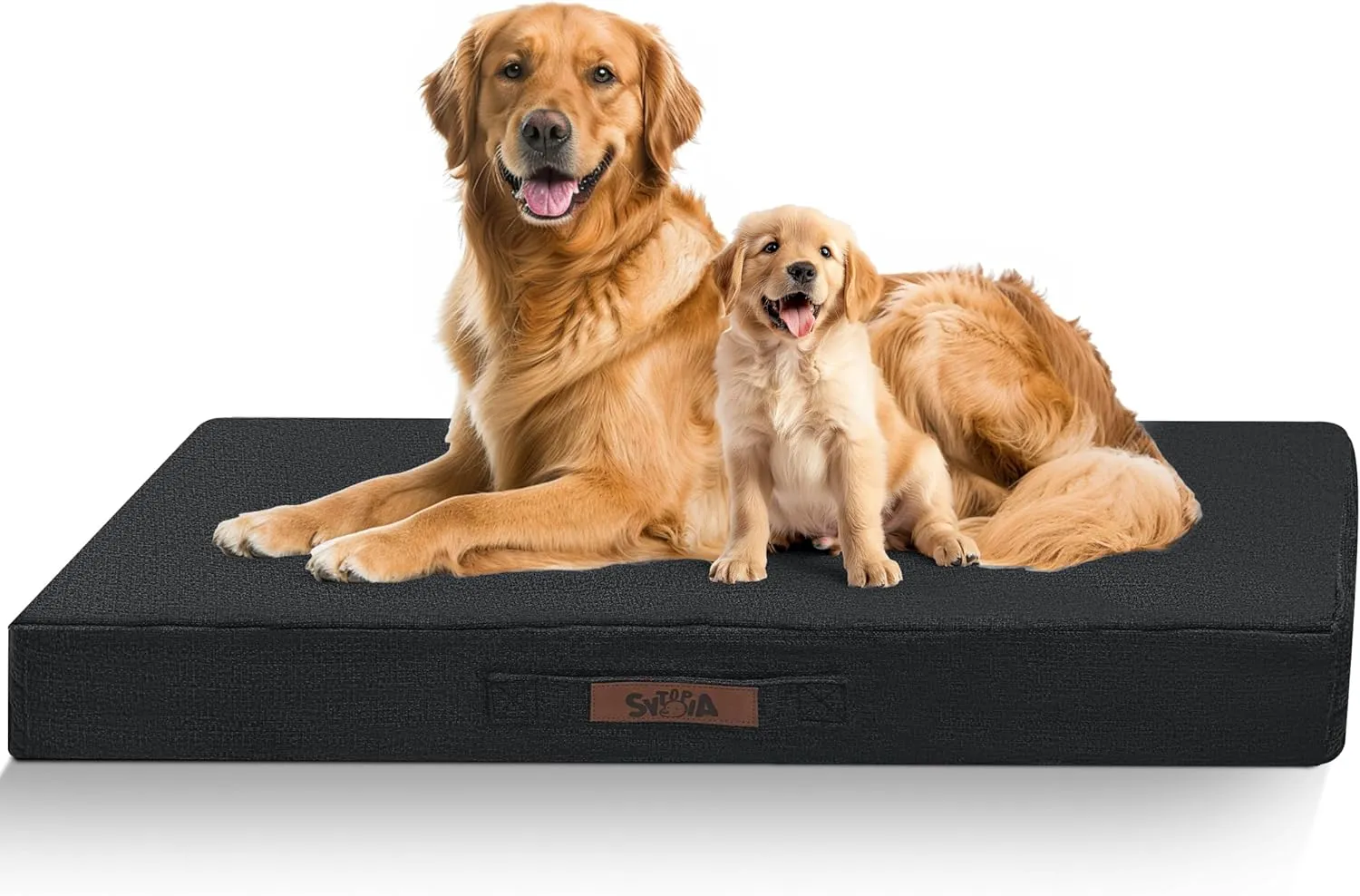 Sytopia 42" Chew-Proof Dog Bed, XL, Outdoor Waterproof Pet Bed for Extra Large Dogs, Washable, Orthopedic, Dog Crate Pad, Supports up to 100 lbs, Dark Gray