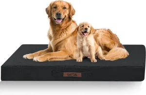 Sytopia 42" Chew-Proof Dog Bed, XL, Outdoor Waterproof Pet Bed for Extra Large Dogs, Washable, Orthopedic, Dog Crate Pad, Supports up to 100 lbs, Dark Gray
