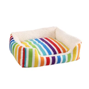 Toby's Rainbow Colorful Stripe Bolster Bed