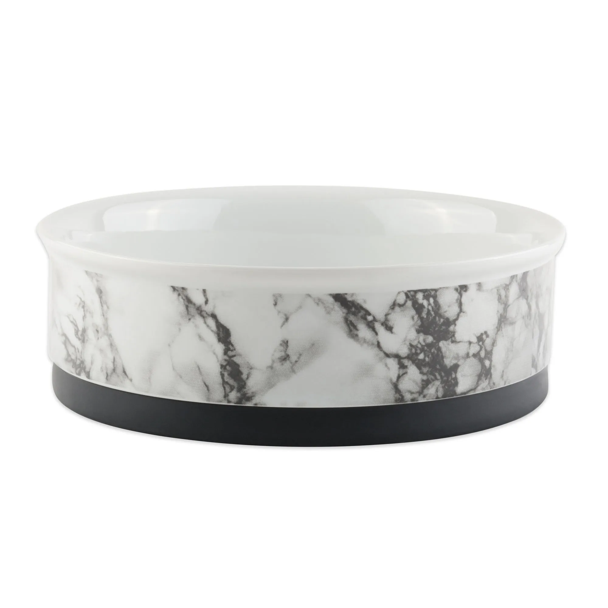 White Marble Pet Bowl Set of 2, Small - 3/4 C Capacity