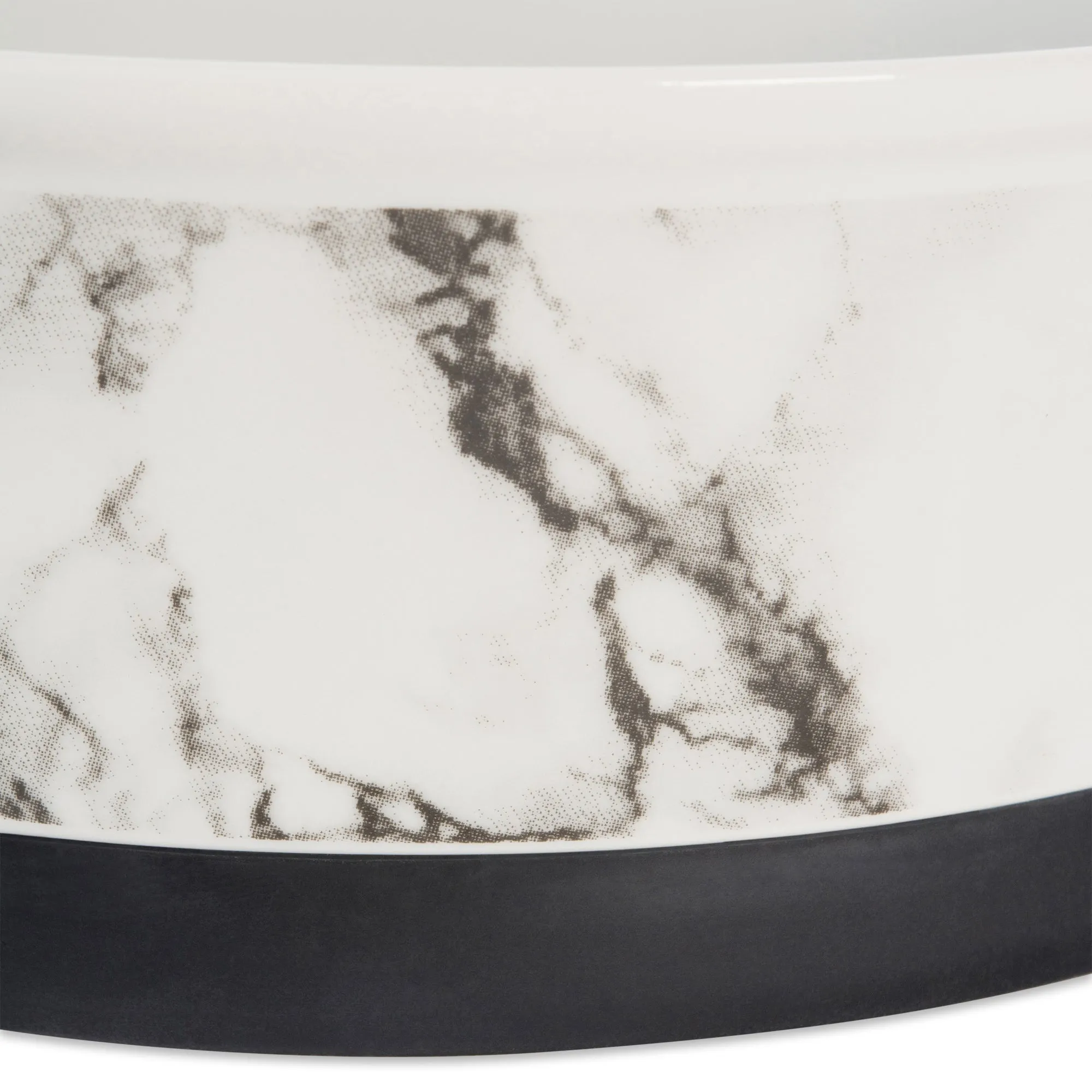 White Marble Pet Bowl Set of 2, Small - 3/4 C Capacity