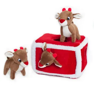 ZippyPaws Dog Toy Holiday Burrow Reindeer Pen
